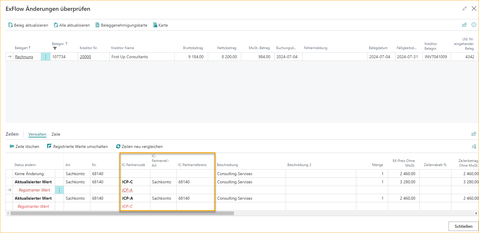 ExFlow Approval Status