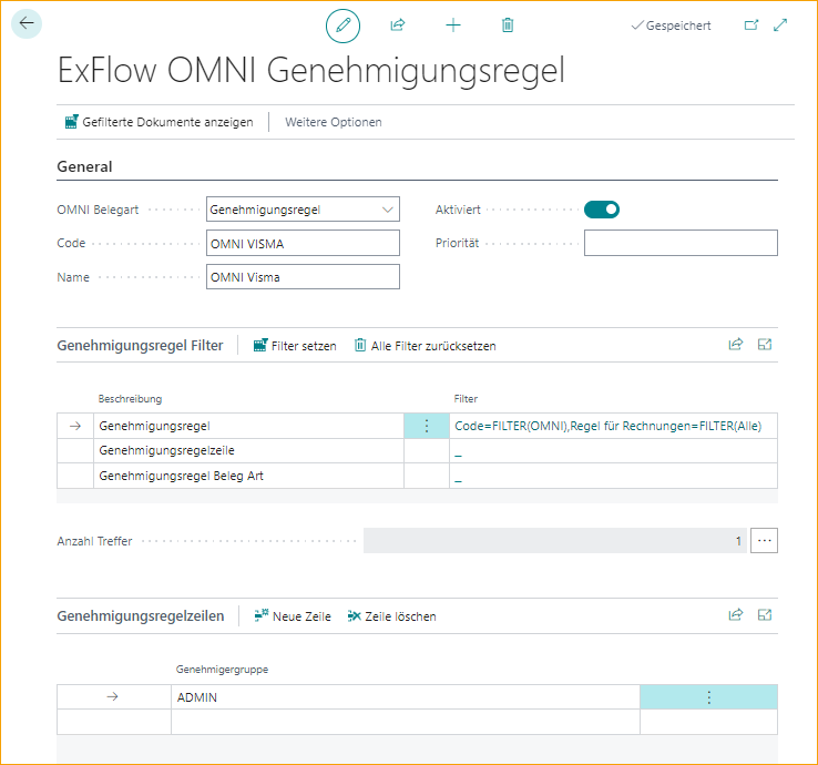 ExFlow OMNI Genehmigungsregel