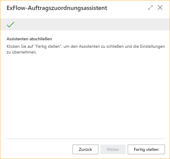 Bestellabgleich-Assistent – Assistent abschließen