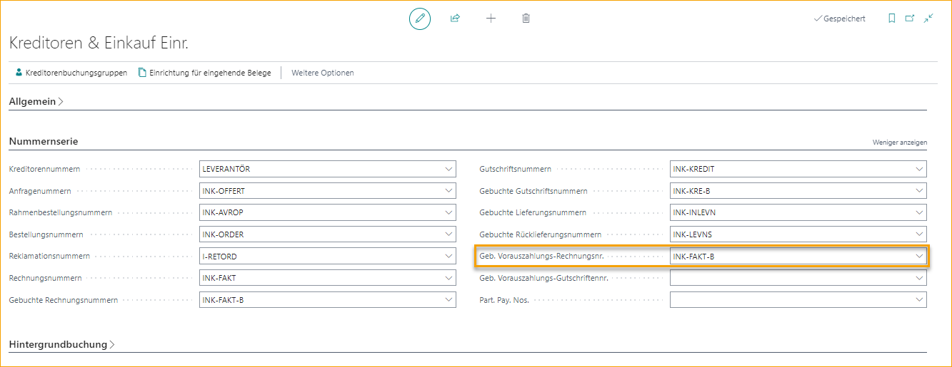 Purchases &amp; Payables Setup - Number Series