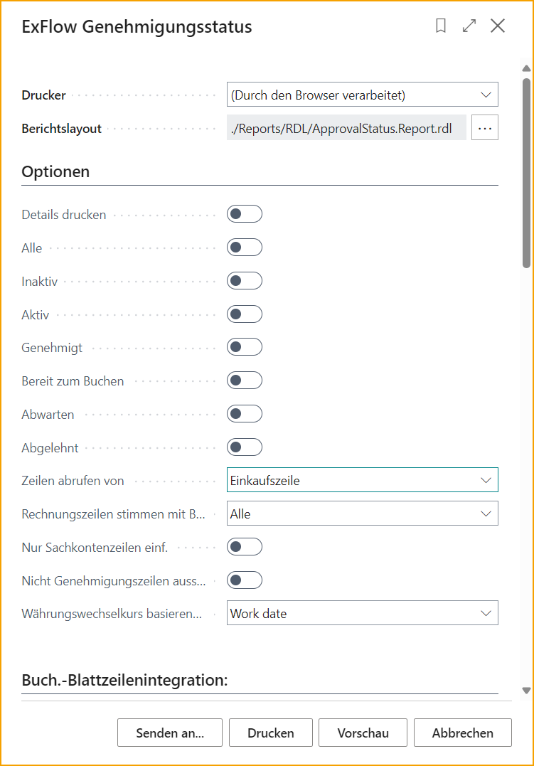 Report - ExFlow Approval Status