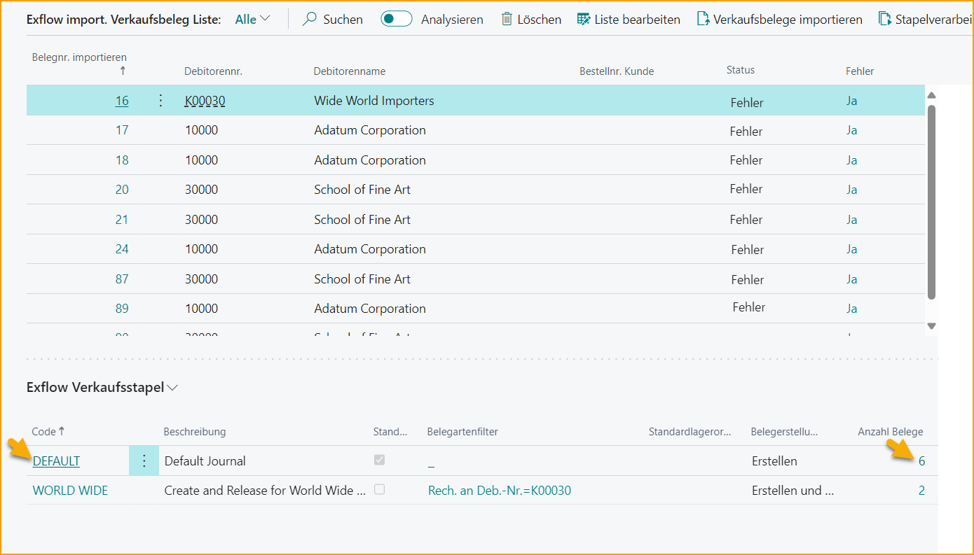 Import Sales Document