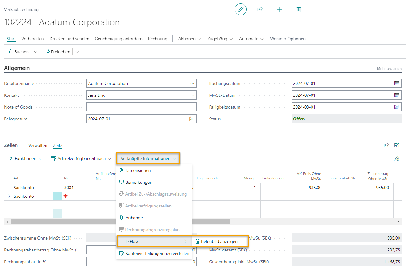 Sales Invoice - Show Document Image