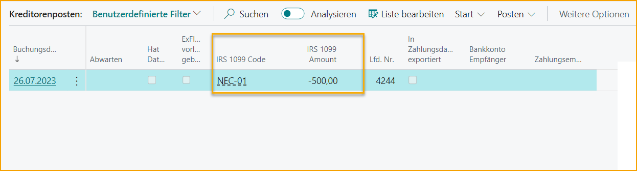 Vendor Ledge Entries - US Localization