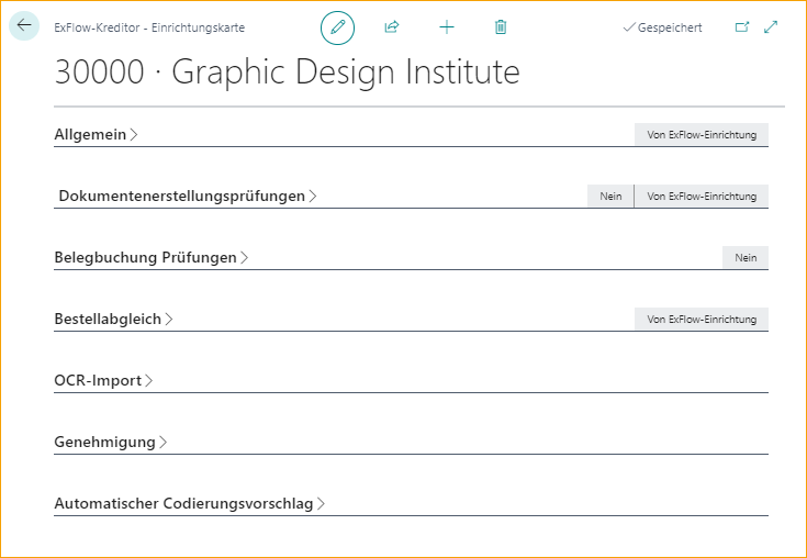 ExFlow Lieferanteneinrichtung