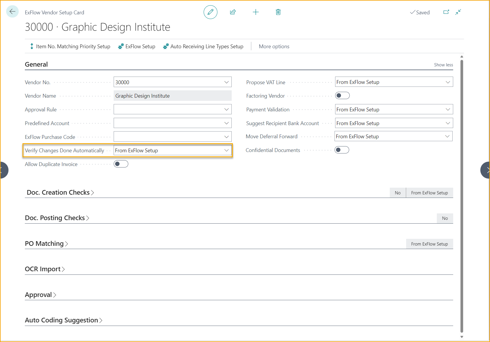 Configuración de Proveedores de ExFlow