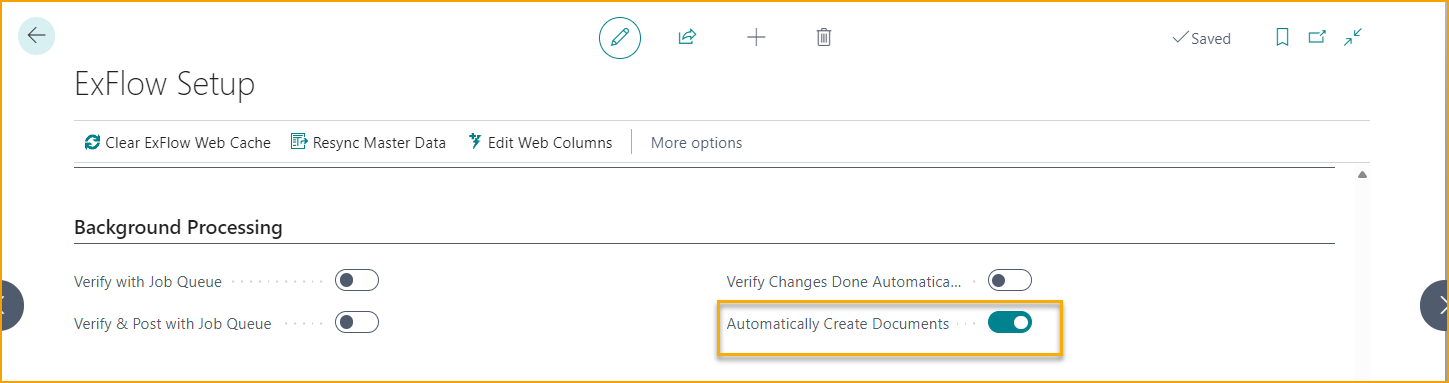 Configuración de ExFlow - Procesamiento en Segundo Plano - Crear Documentos Automáticamente