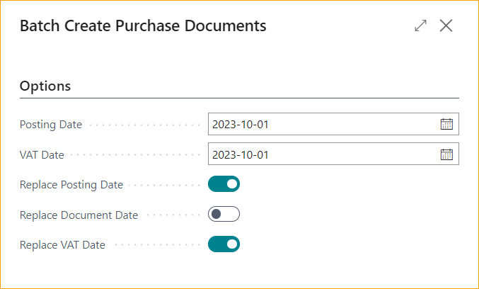 Crear Documentos de Compra por Lote