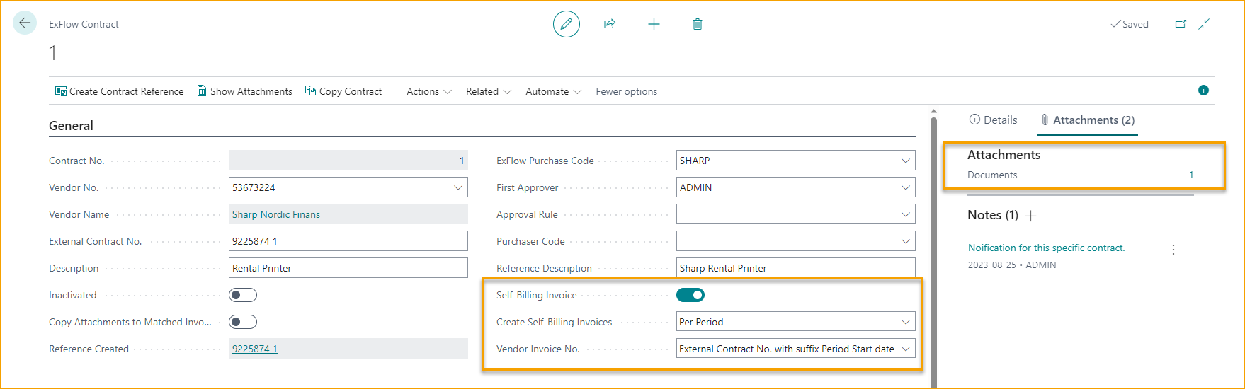 Autoliquidación del Contrato de ExFlow