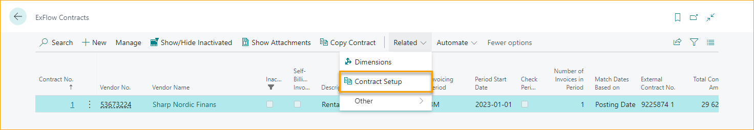 Configuración del Contrato de ExFlow