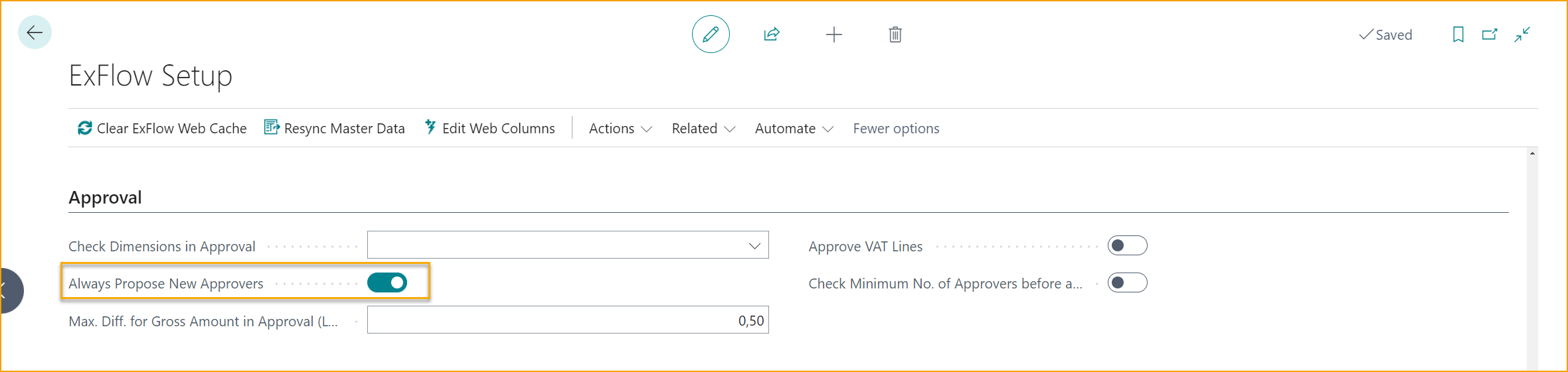 Configuración de Aprobación de ExFlow - Proponer Siempre Nuevos Aprobadores