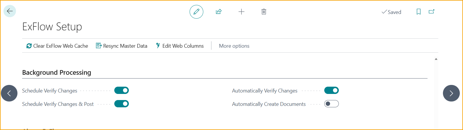 Configuración de ExFlow - Verificar Cambios Realizados Automáticamente
