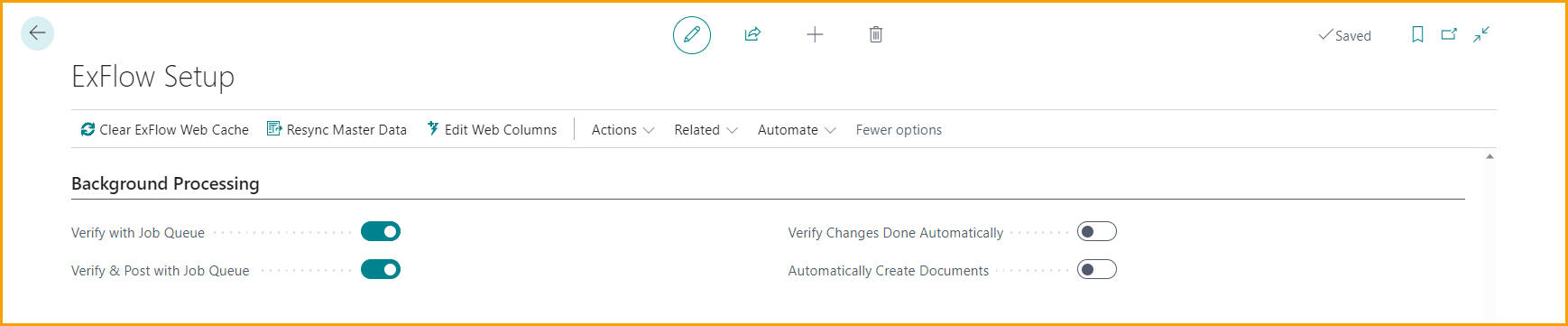 Configuración de ExFlow - Procesamiento en Segundo Plano - Verificar y Registrar con Cola de Trabajos