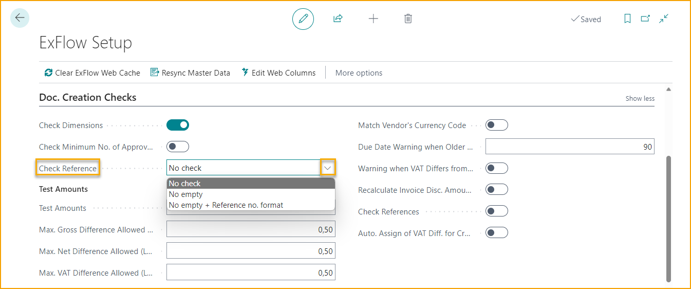 Configuración de ExFlow - Verificaciones de Creación de Documentos - Localización Finlandesa