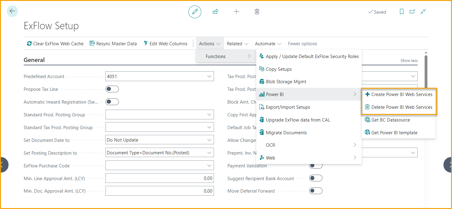 Configuración de ExFlow -- Power BI