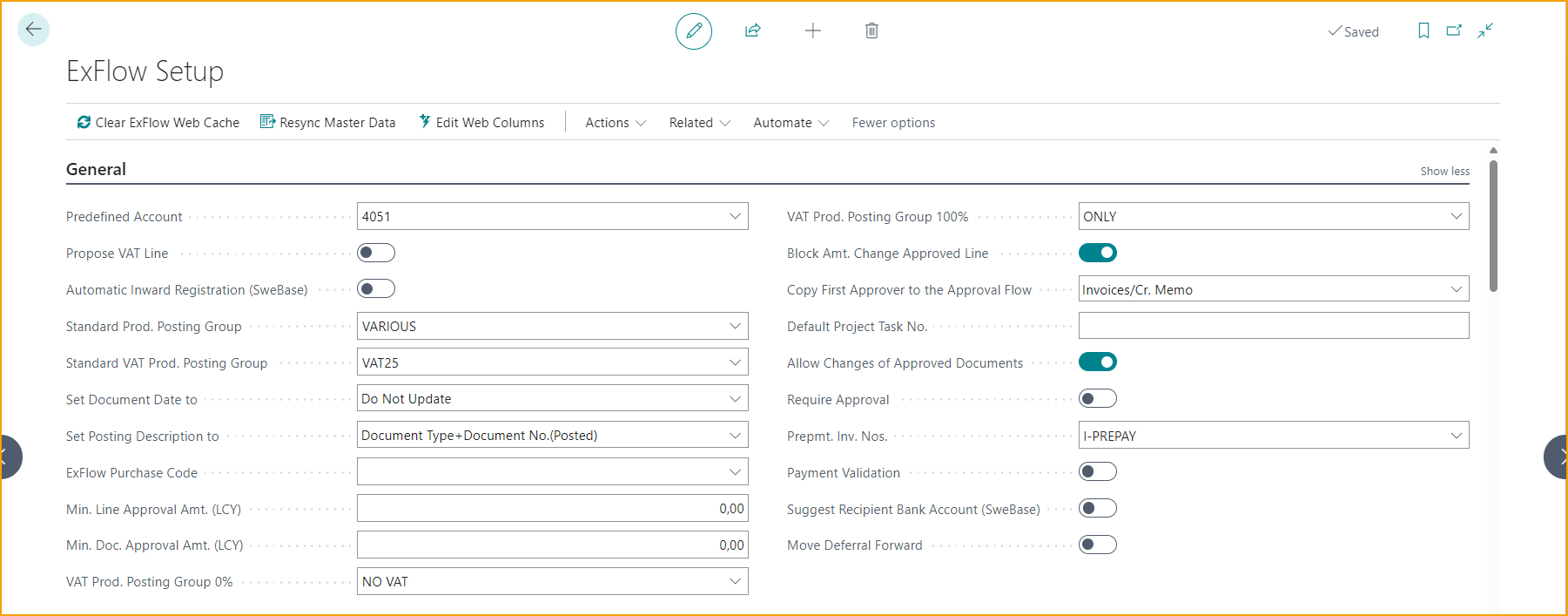 Configuración de ExFlow