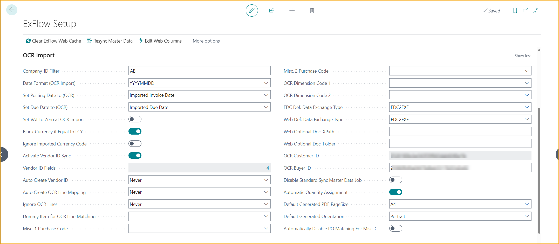 Configuración de ExFlow