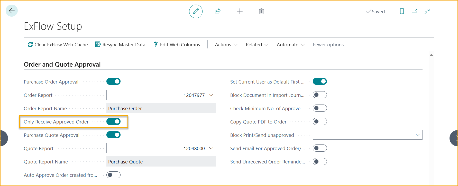 Configuración de ExFlow - Aprobación de Pedidos y Cotizaciones