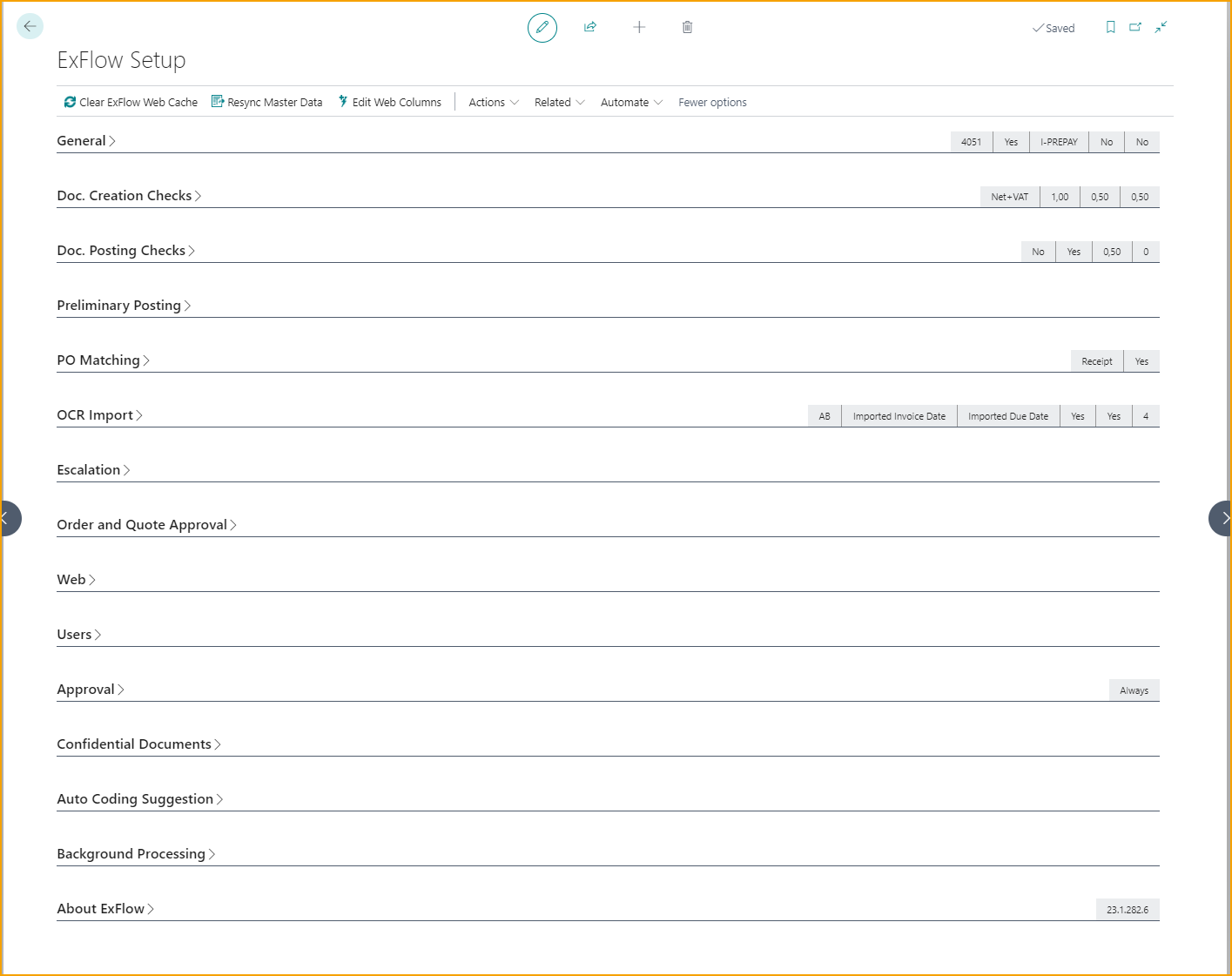 Configuración de ExFlow