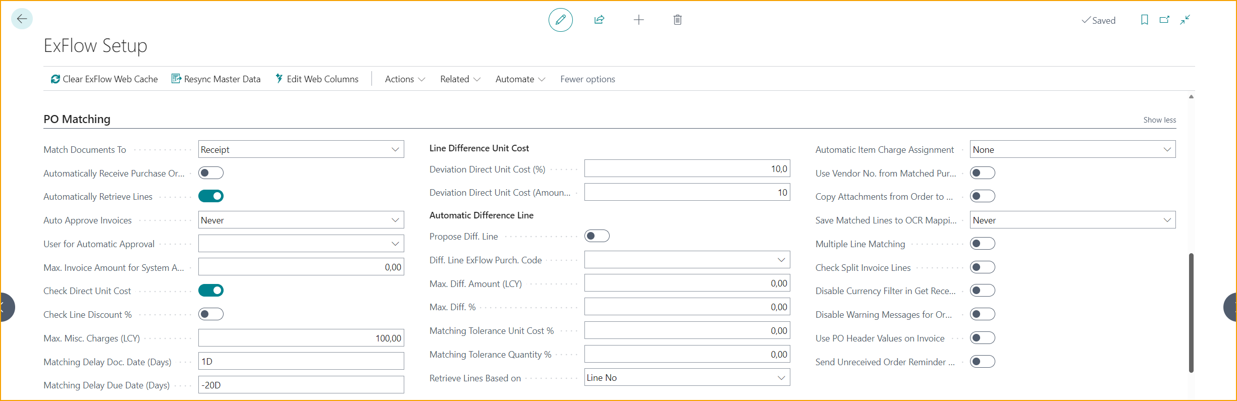 Configuración de ExFlow