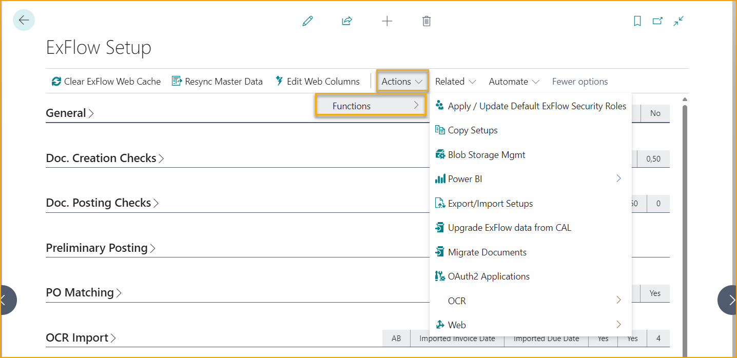 Configuración de ExFlow