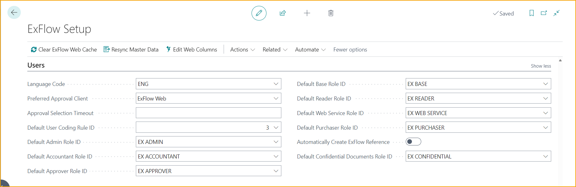 Configuración de ExFlow - Usuarios