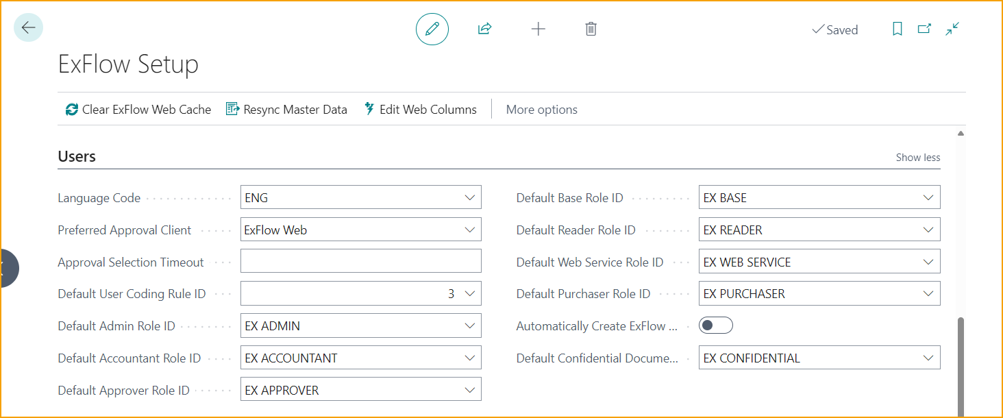 Configuración de ExFlow