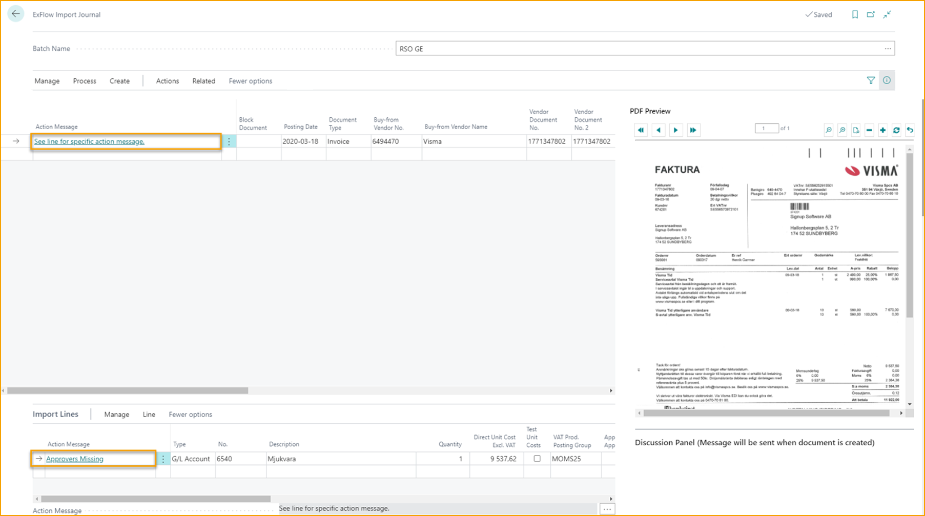 Diario de Importación de ExFlow