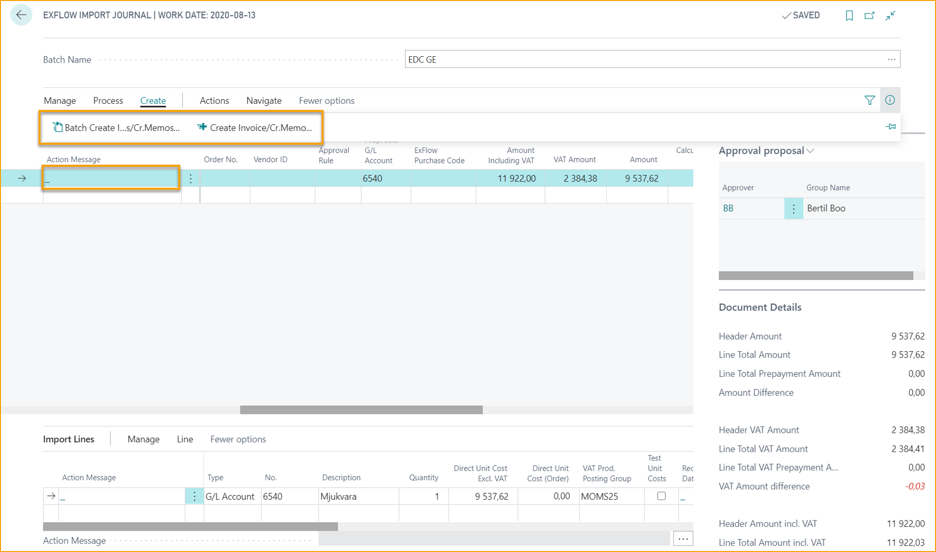 Diario de Importación de ExFlow