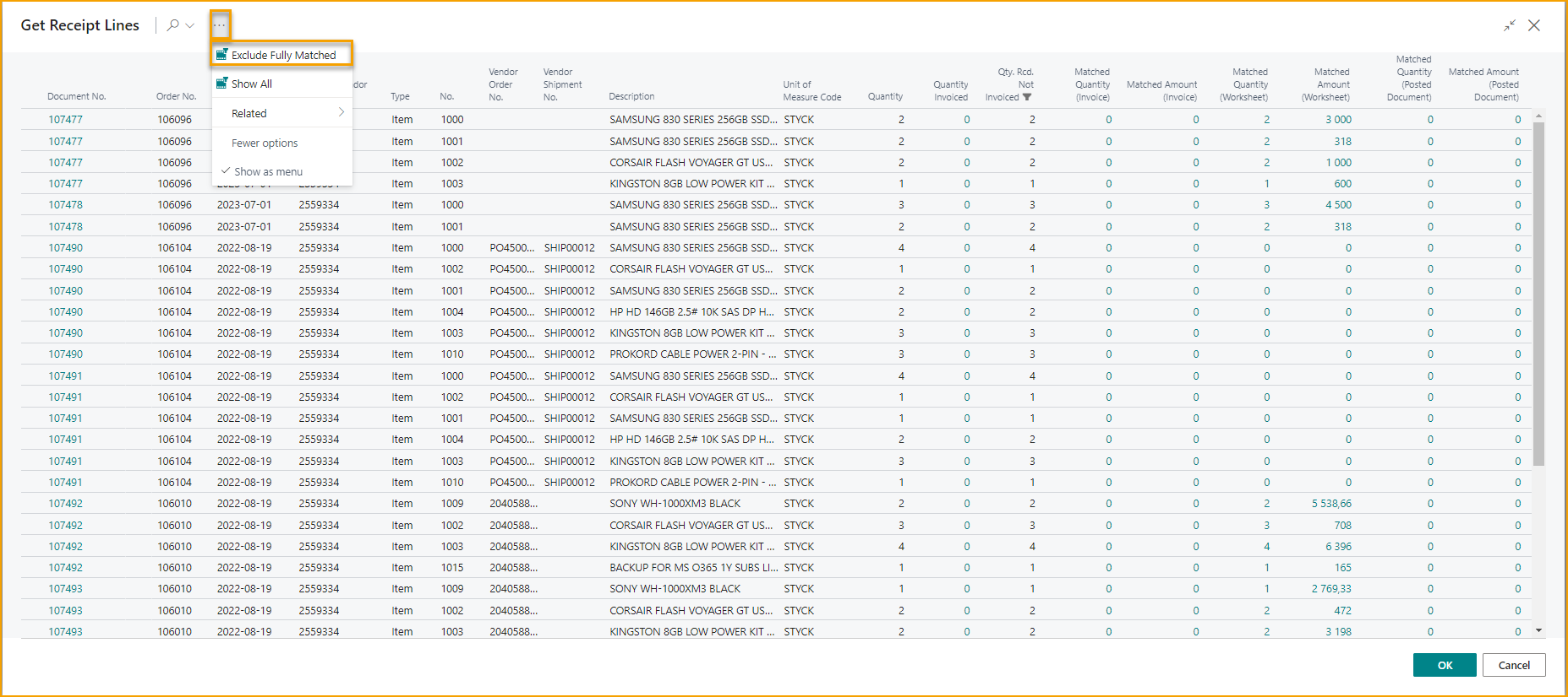 Diario de Importación de ExFlow - Obtener Líneas de Recibo