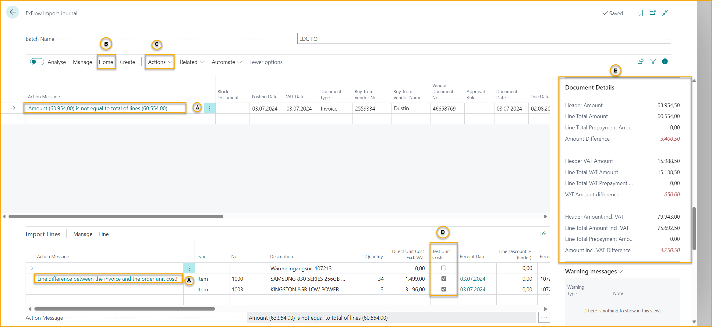 Diario de Importación de ExFlow