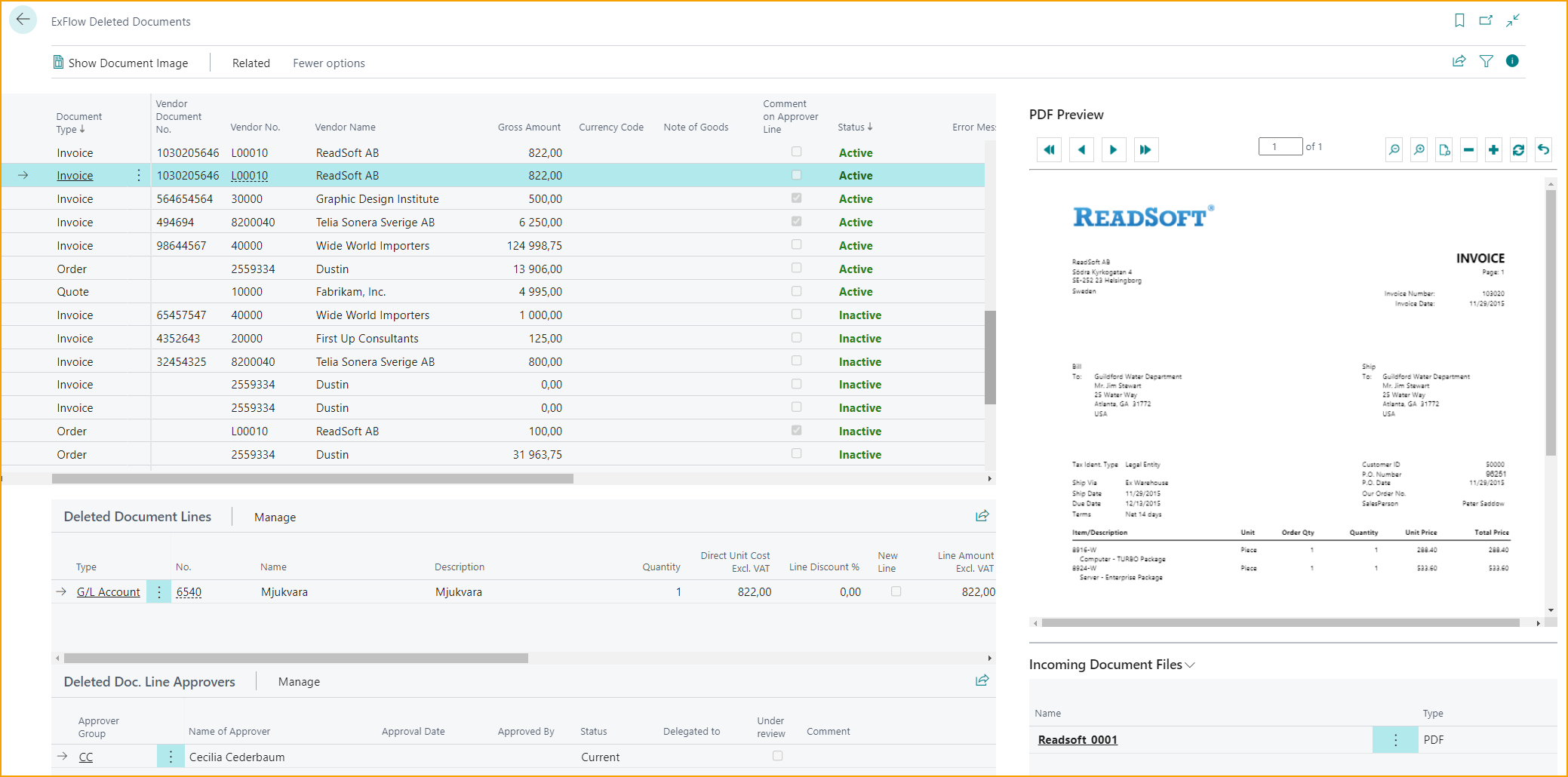 Documentos Eliminados de ExFlow