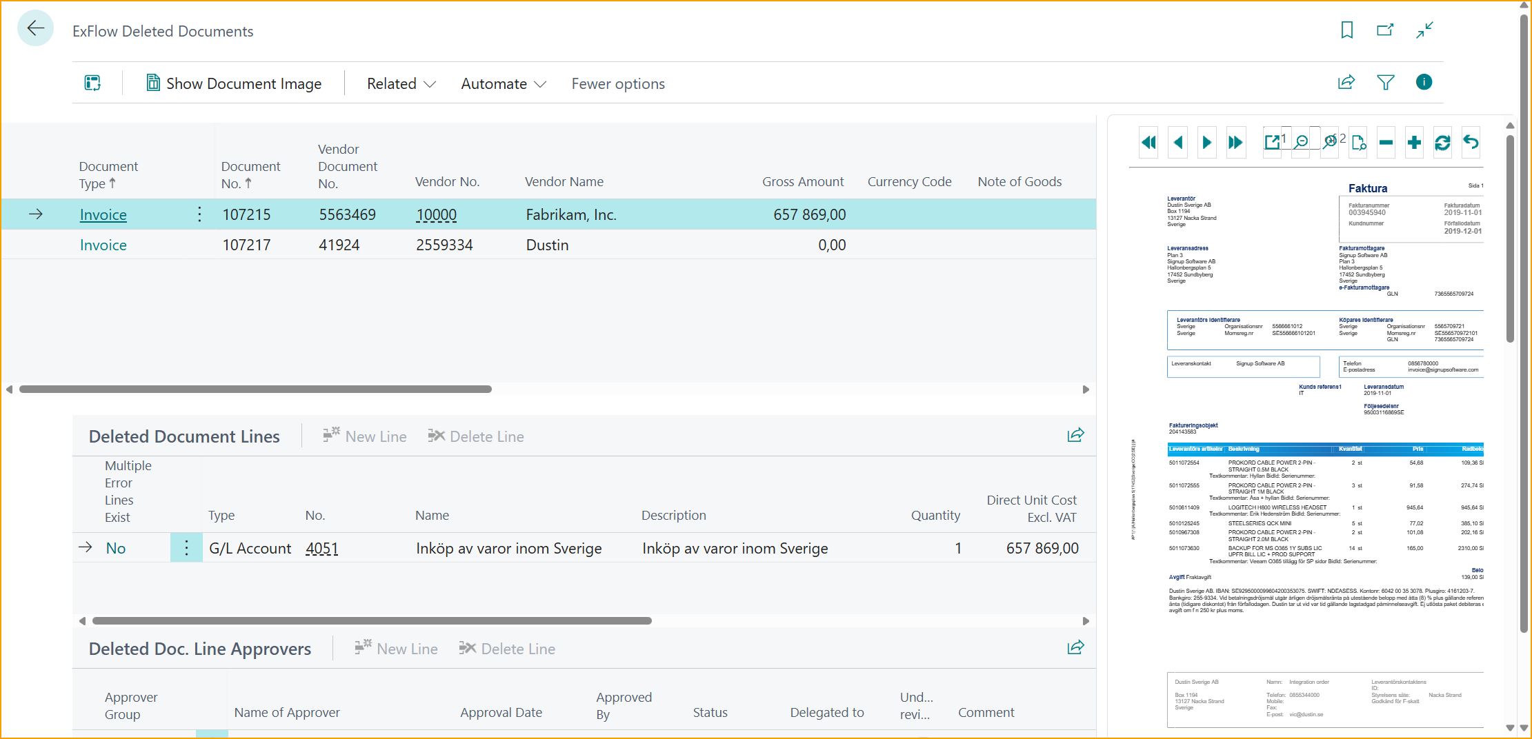 Documentos Eliminados de ExFlow
