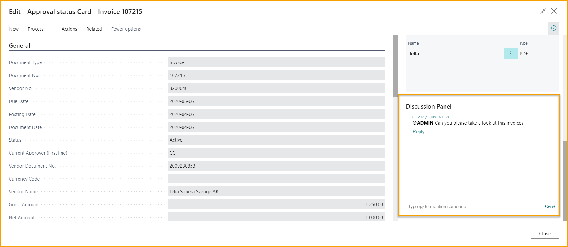 Tarjeta de Estado de Aprobación de ExFlow