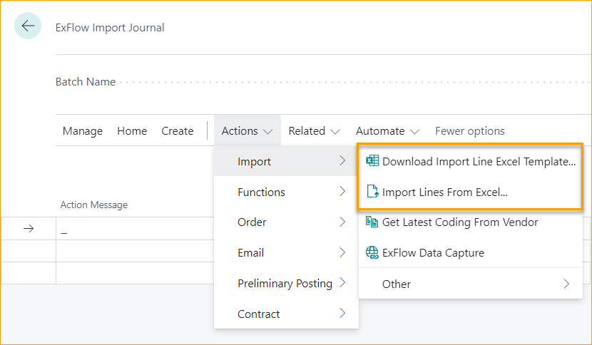 Diario de Importación de ExFlow