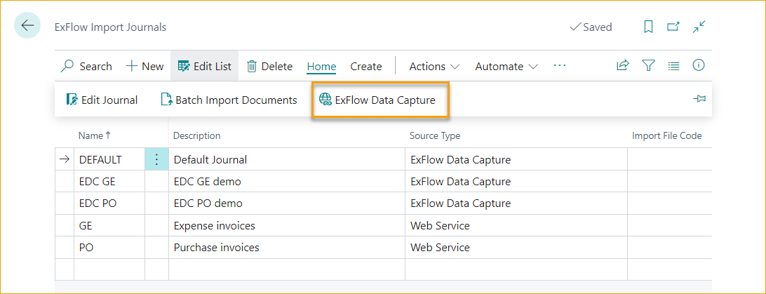 Diarios de Importación de ExFlow - Captura de Datos de ExFlow