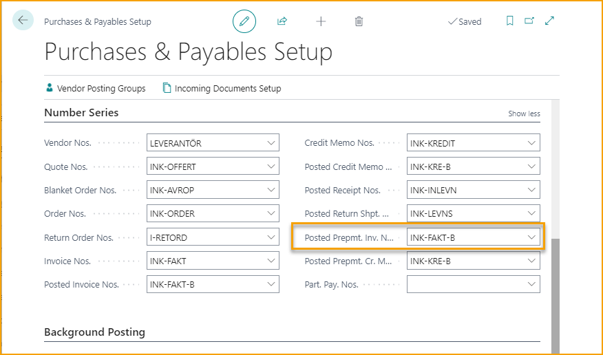 Configuración de Compras y Pagos - Series de Números