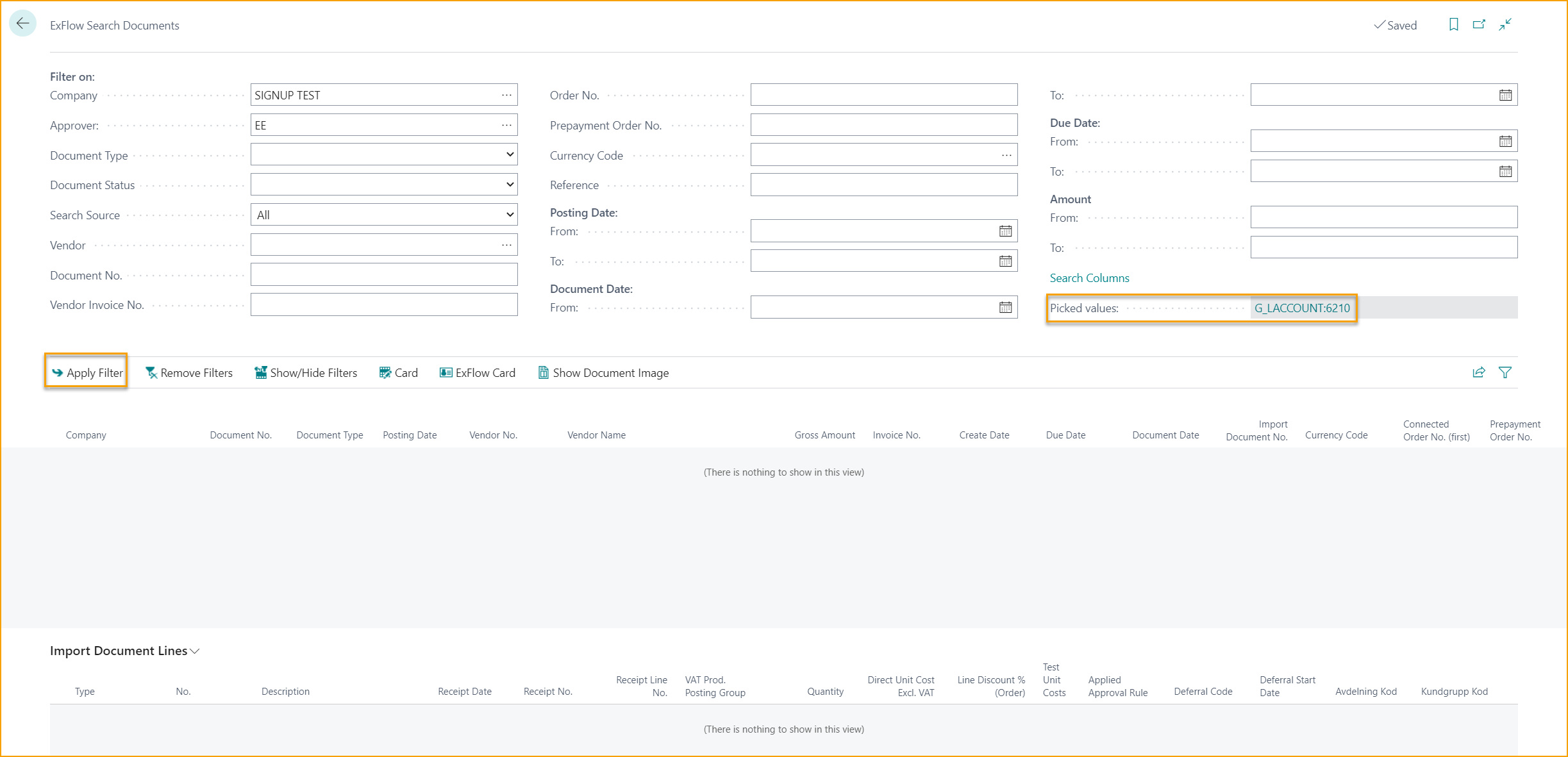 Buscar Documentos de ExFlow - Columnas de Búsqueda