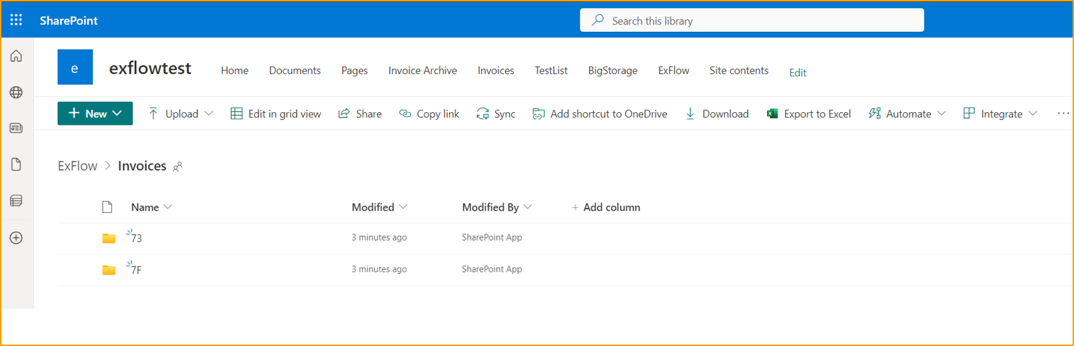 Configuración de ExFlow SharePoint