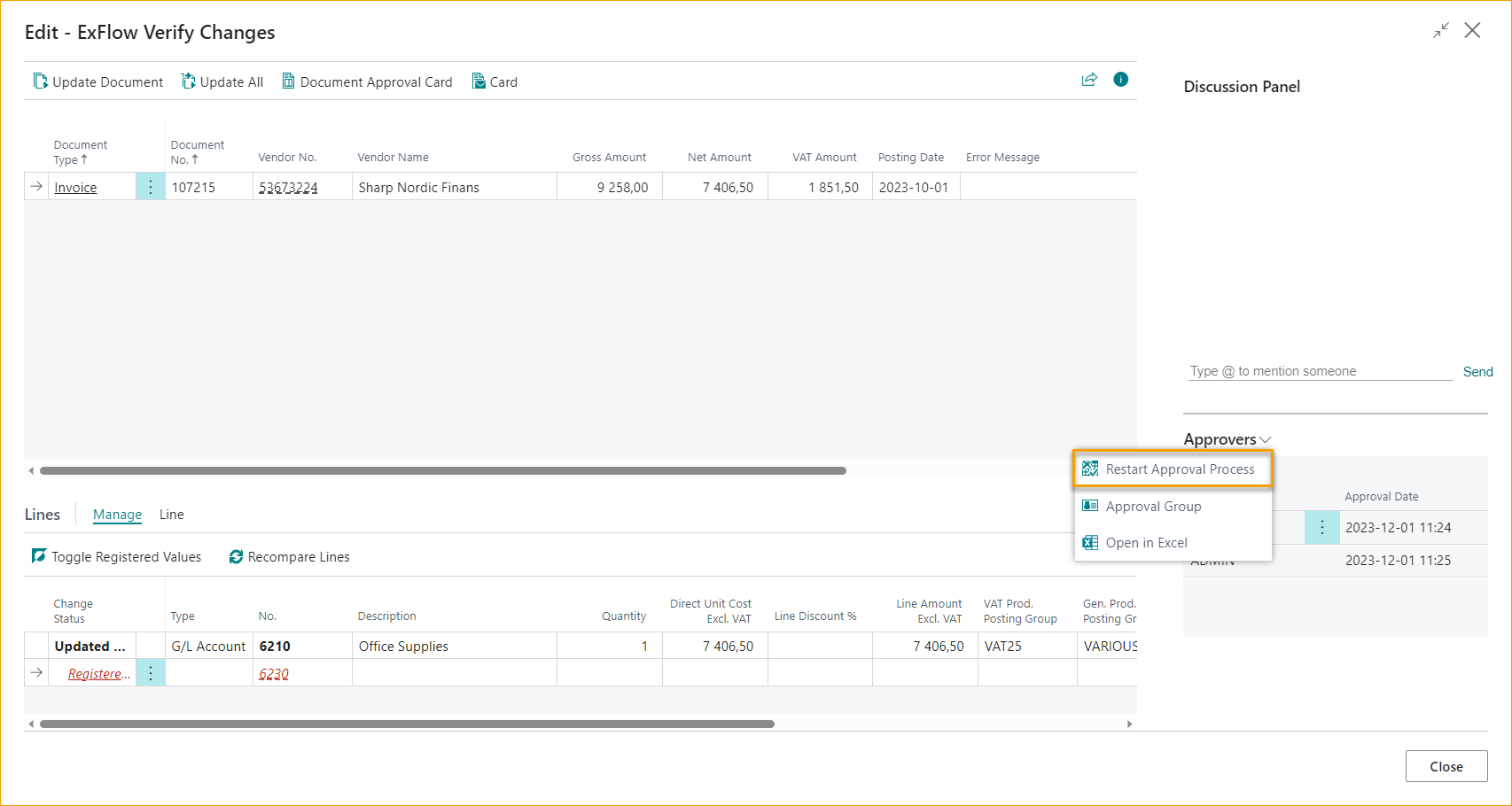 Verificar Cambios de ExFlow