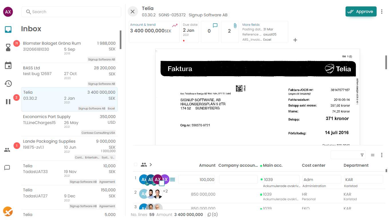 ExFlow Approval Status