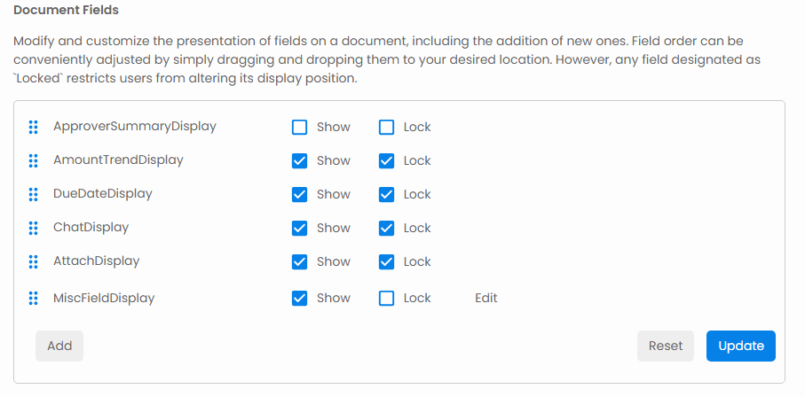 Document fields